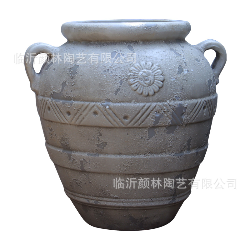 vasijas de cerámica europea antiguo maceta de cerámica roja jardín al aire libre maceta verde jardín de estilo romano jardín paisaje decoración maceta de cerámica grande