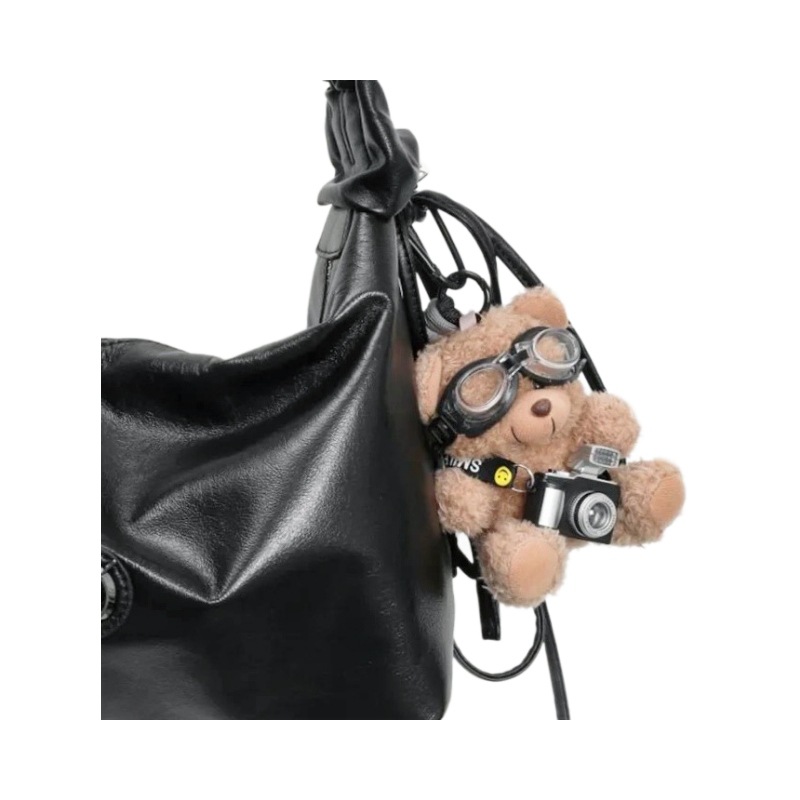 (2개) 귀여운 카메라 곰 인형 펜던트 인형 팬더 커플 가방 펜던트 봉제 인형 선물