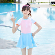 儿童泳衣女孩夏季新款显瘦连体小中大童公主裙式可爱女童泳装批发