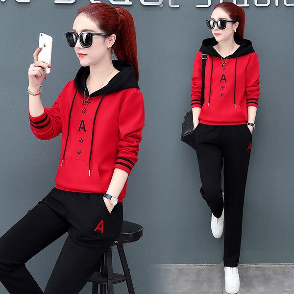 2025 New Autum Fashion Hooded Sweatshirt Women's Long-Sleeved Casual Sportswear Loose Two-Piece Set