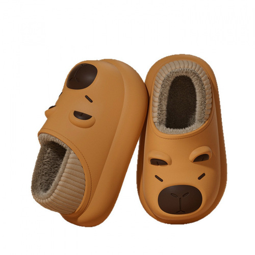 Kapibala cotton shoes women's autumn and winter new style home platform sole waterproof non-slip plus velvet outer wear for women couples 'slippers