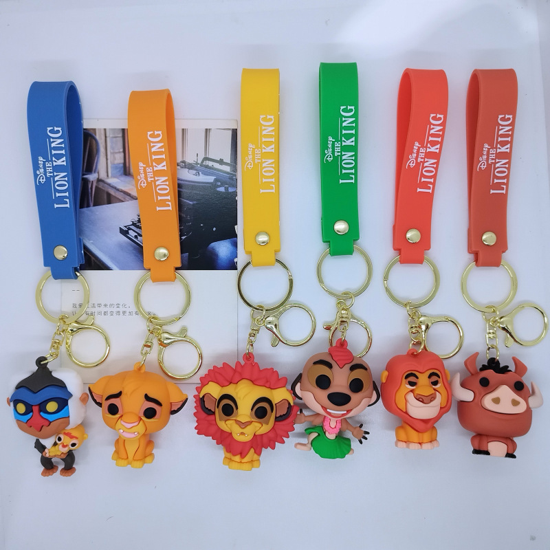 New Cross-border Creative Cartoon Lion King Doll Keychain Pendant Bag Car Keychain Accessories Wholesale
