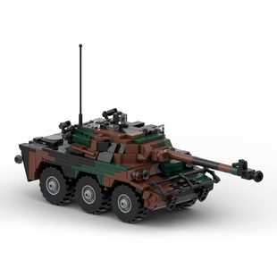 Custommoc-110138 Amx-10Rc Wheeled Reconnaissance Vehicle Model 634 Particle Number Toys Gifts
