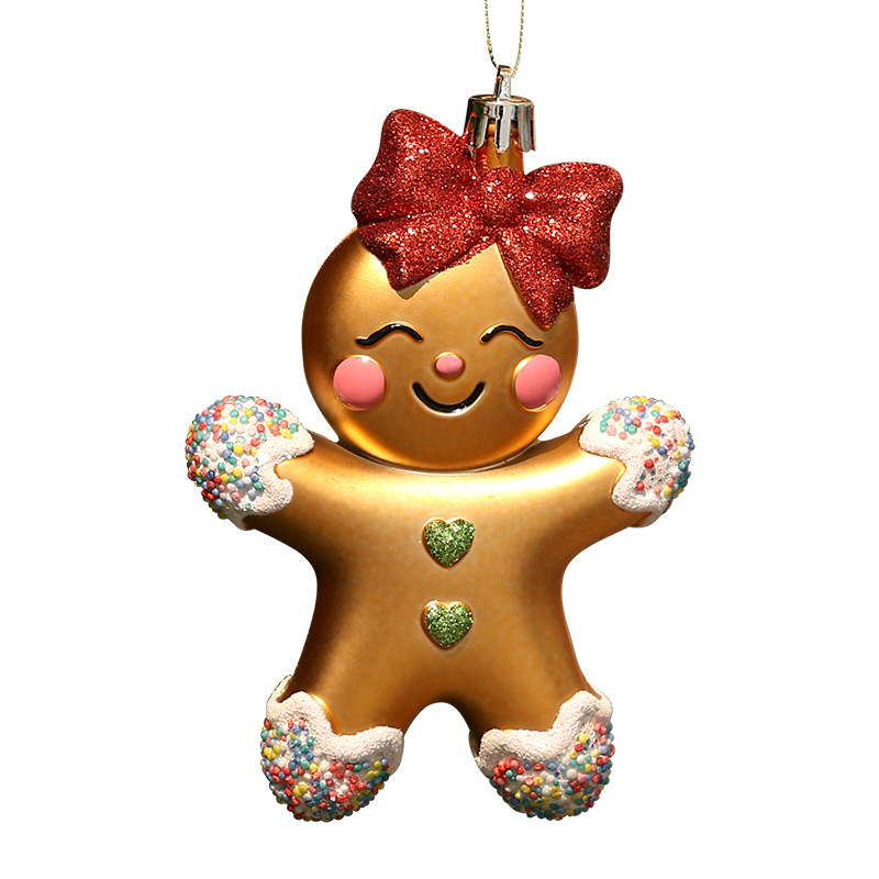 New Christmas tree pendant Christmas decoration pendant party layout high-end electroplated gingerbread man scene decoration
