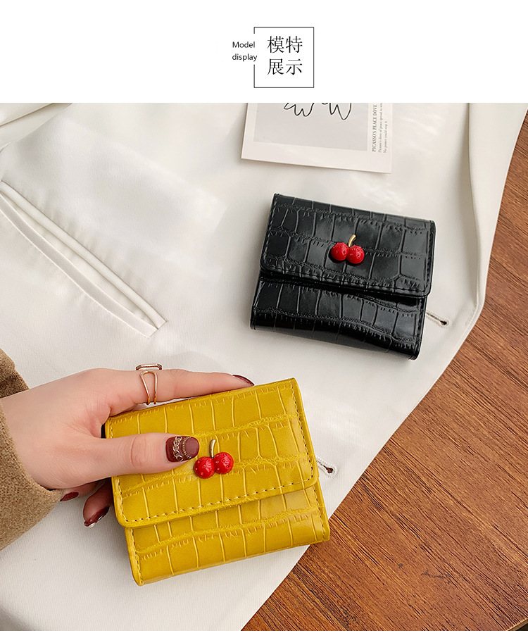 Wholesale Cherry Organ Card Bag Crocodile Pattern Clutch Coin Purse display picture 7