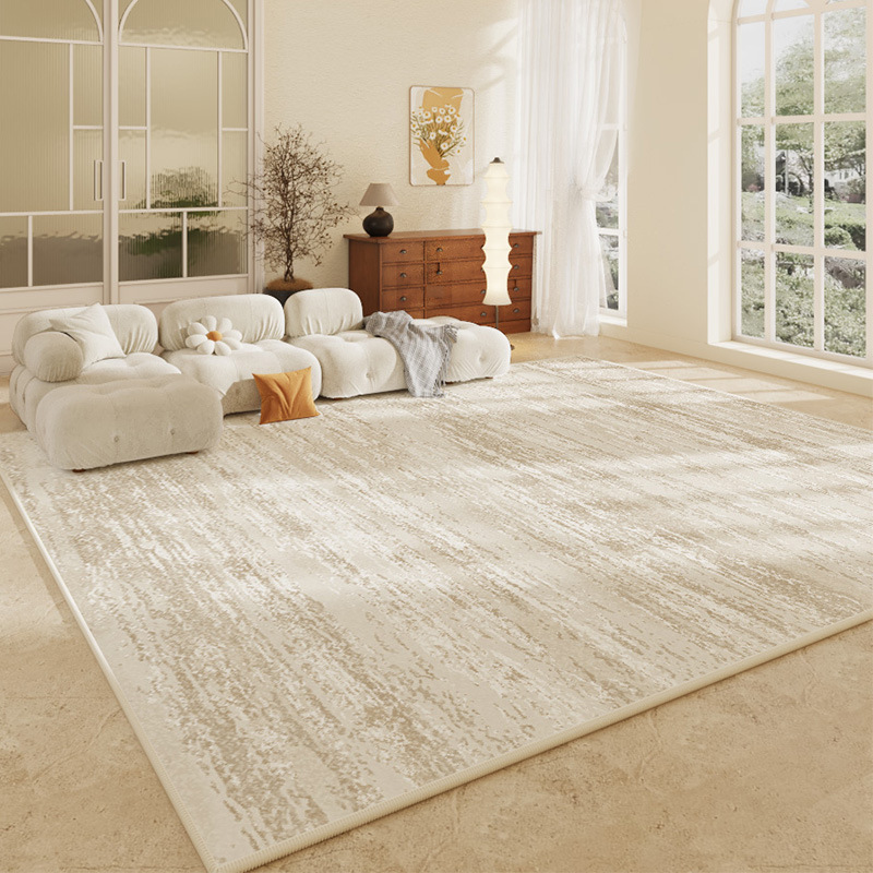 Cream Windproof Waterproof Living Room Runner Circle Velvet Bedside Rug Household Sofa Luxurious High-End Bedroom Rug Full Spread Wholesale