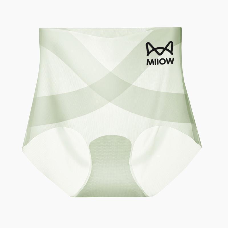 Catman X アイス包帯ハイウエスト夏薄型シームレス速乾アイスシルクマスクパンツヒップリフティング女性の三角ショーツ綿|undefined