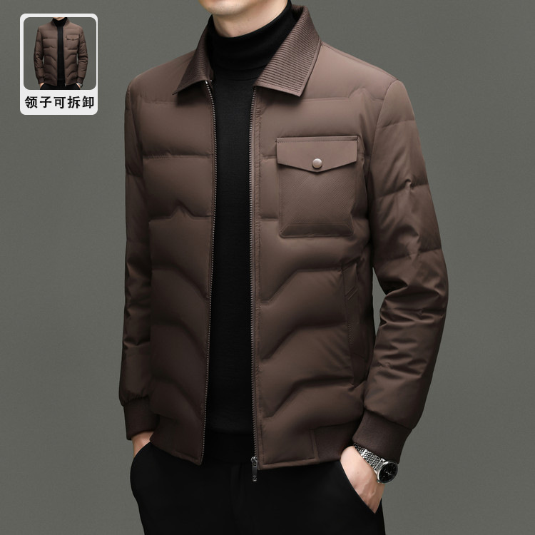 正品羽绒服男士鸭绒翻领轻薄外套冬季新款加厚短款休闲棒球领保暖