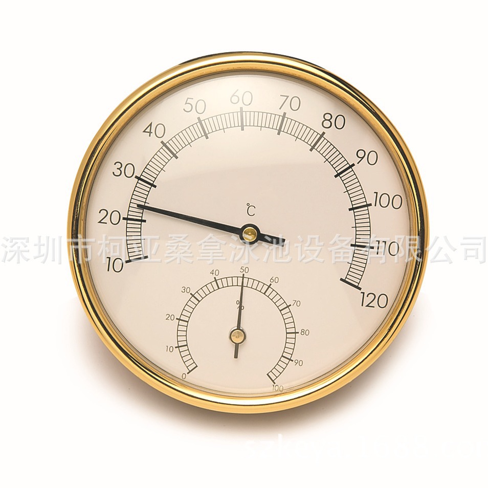桑拿房金属温湿度计 汗蒸房桑拿房湿蒸房温湿度测量仪桑拿配件
