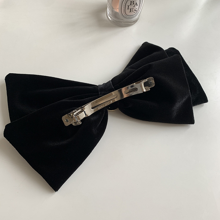 Französische High-End-Haarspange in Schwarz für Damen mit übergroßer Schleife, Tiara, Haarspange im koreanischen Stil für den Hinterkopf, elegante Haarspange_voghion.com