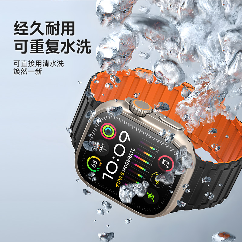 Aplicable AppleWatch Correa de reloj Apple Magnetic Correa de silicona de dos colores Correa impermeable de moda al por mayor transfronteriza