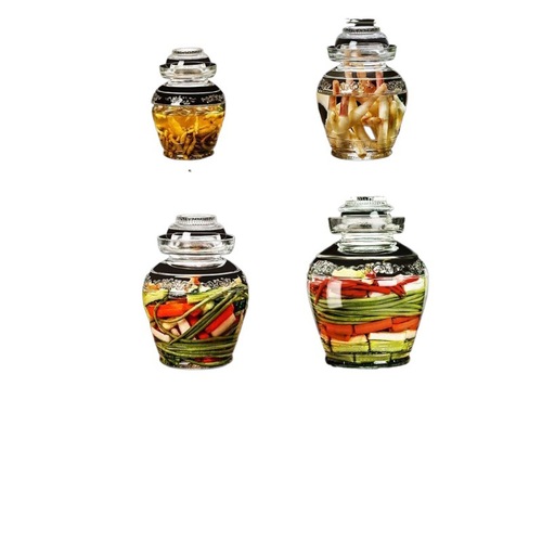 Sichuan Glass Pickling Jar with Thickened Lid, Inner Cover, Sealed Storage Tank for Home Use, Pickled Vegetable Jar with Lid, Salted Vegetable Pickling Pot