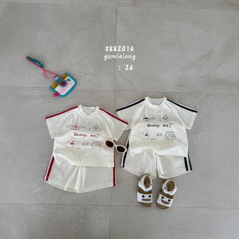 2026 Summer Baby Outfit Super Cute Korean Style Two-Piece Set for Boys, Infant Summer Outfit T-Shirt and Thin Shorts 2026 Summer Baby Outfit Super Cute Korean Style Two-Piece Set for Boys, Infant Summer Outfit T-Shirt and Thin Shorts