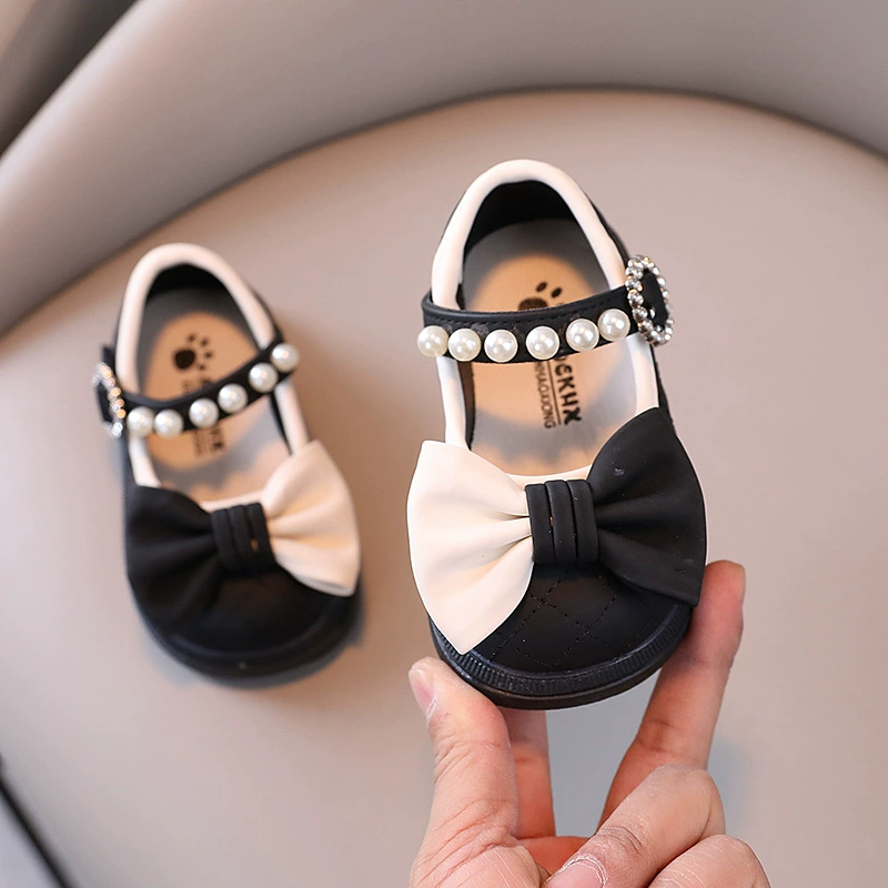 Footwear for leather shoes girl's, children's shoes for princess for early age, soft sole, western style