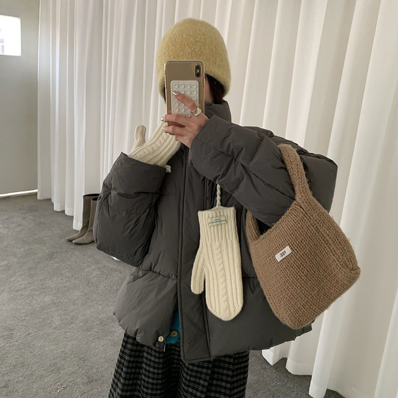 苏奈 【配手套】韩系甜美立领羽绒服女冬保暖百搭外套fromanna