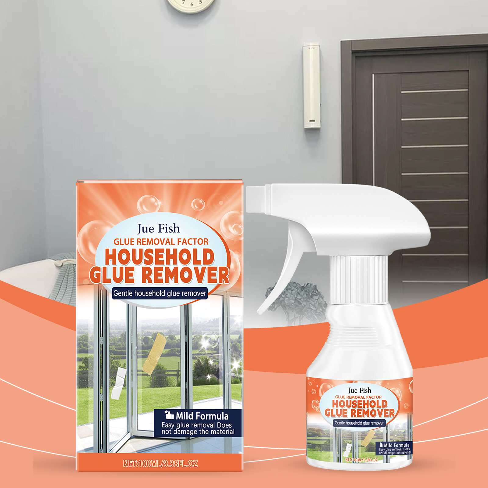 Jue Fish Household Glue Remover Is Gentle, Clean, Convenient, and Suitable for a Variety of Surfaces