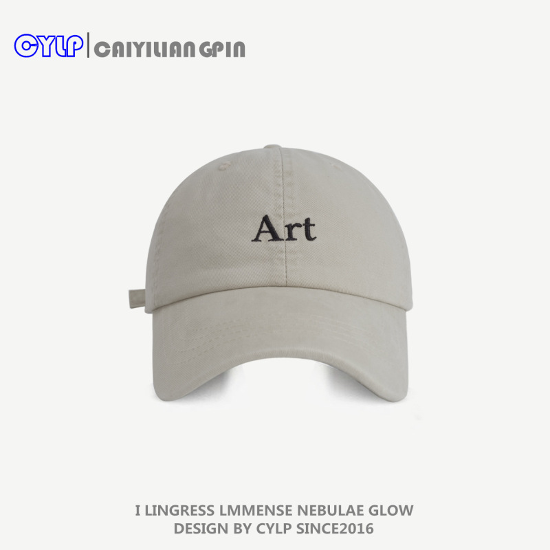 ins帽子女韩版时尚简约字母Art刺绣棒球帽男显脸小百搭休闲鸭舌帽|undefined