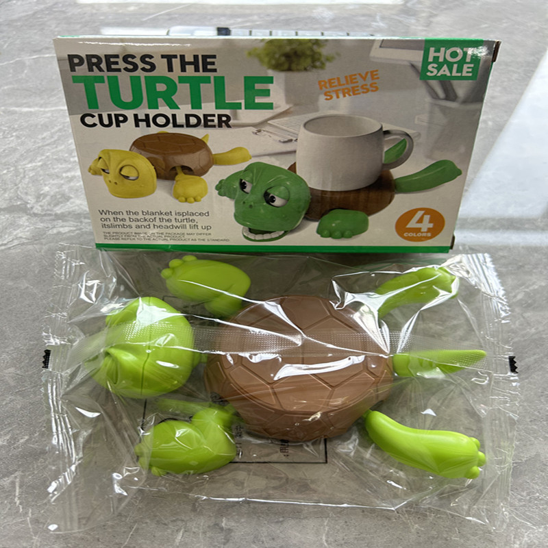 연두색 웃긴 거북이 컵받침 [컬러 박스 포장]