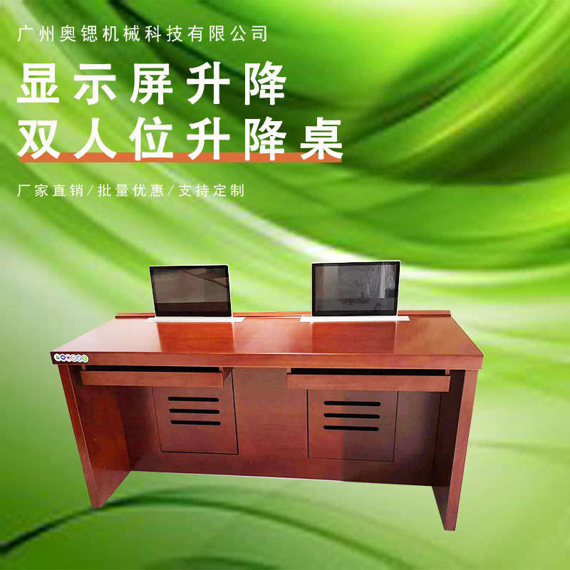 Office Desk for Employees, Paint-Coated Leather Lcd Screen Adjustable Office Desk, Double-Seat Staff Desk, Computer Desk