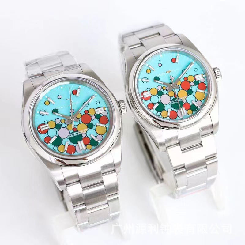 Popular Foreign Trade Ew.C Factory Datejust Oyster Perpetual Polka Dot Candy Color Dial Men's and Women's Couple Mechanical Watch
