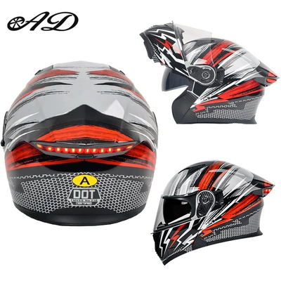 for Men and Women, Open-Face | Motosiklet kaskı (dəbilqə) - newly-upgraded-taillight-model-red-storm-hd-mirror-m54-56-head-circumference