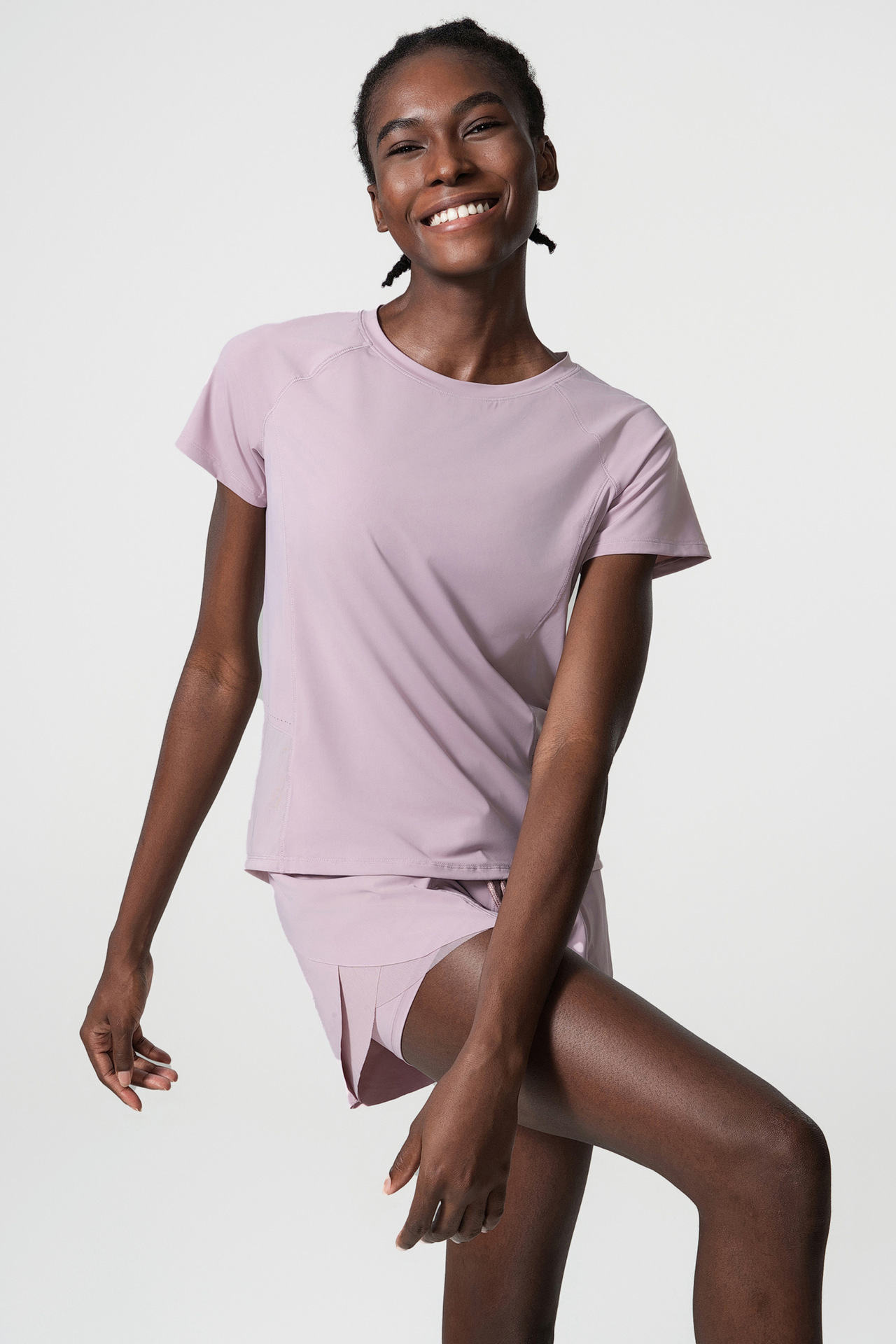 Einfacher Stil Klassischer Stil Einfarbig Nylon Rundhals Aktive Tops T-Shirt display picture 13