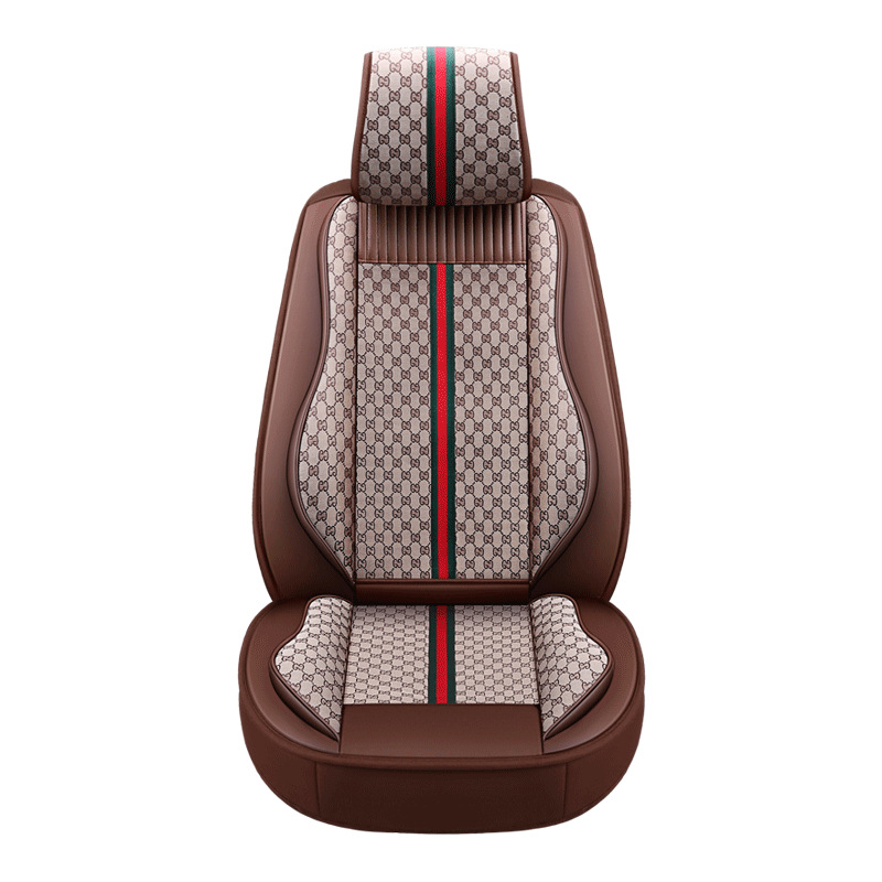 앤틱 스타일 풀 커버 앞좌석 시트 1개 - 커피 브라운