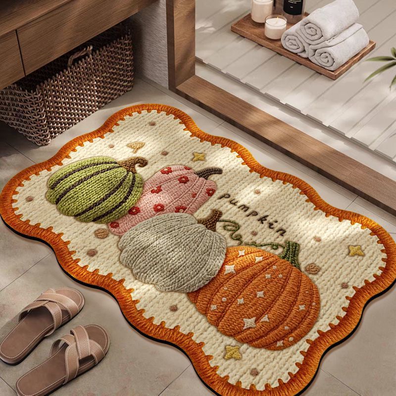 Irregular-shaped pastoral-style diatomaceous earth floor mat for shower room, non-slip, water-absorbent, quick-drying, washable, antibacterial bathroom mat Irregular-shaped pastoral-style diatomaceous earth floor mat for shower room, non-slip, water-absorbent, quick-drying, washable, antibacterial bathroom mat