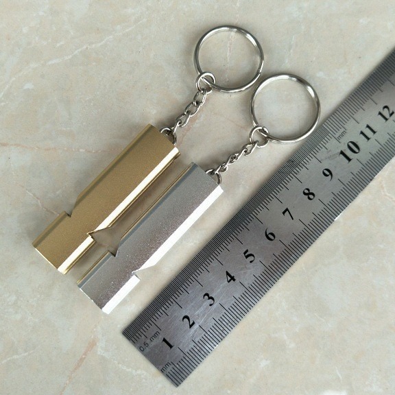 アルミ合金デュアル周波数サバイバルホイッスル二重管屋外サバイバル救命ホイッスル機器 EDC ツール|undefined