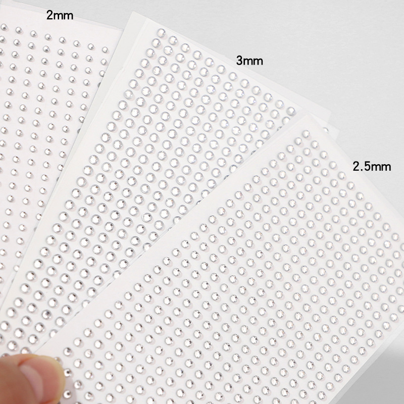 450 3MM adhesive diamond stickers white pearl stickers colored diamond stage photo bride eye makeup face decoration