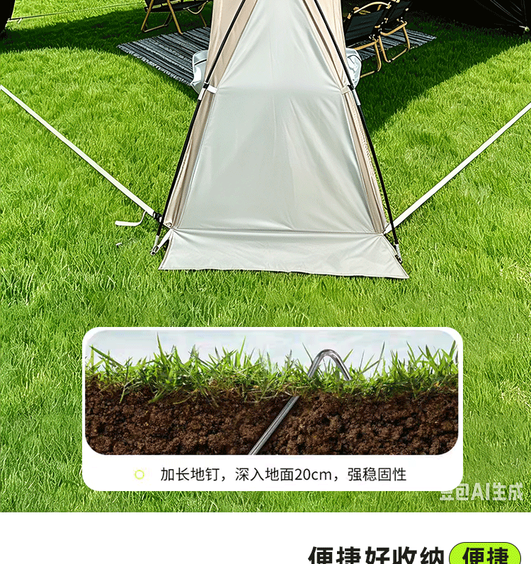 Black vinyl zippered canopy dome tent for outdoor camping overnight, UV protection, sunshade, rainproof, portable, and light-blocking
