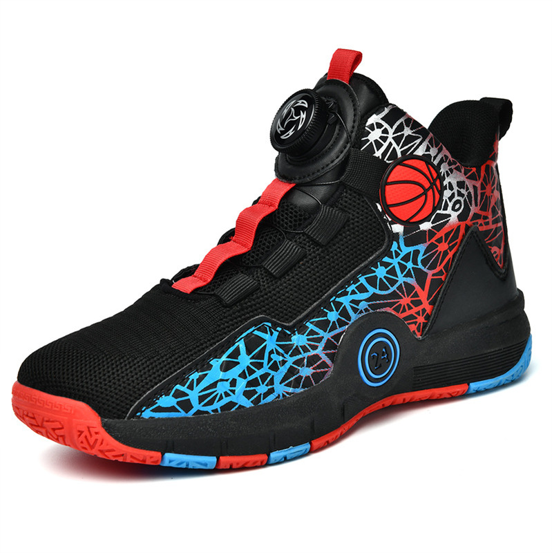 8803 Children's Basketball Shoes Rotating Button Mesh Fabric Noodles Boys and Middle School Students Teenagers Sports Shoes Rotating Button Autumn 8803 Children's Basketball Shoes Rotating Button Mesh Fabric Noodles Boys and Middle School Students Teenagers Sports Shoes Rotating Button Autumn