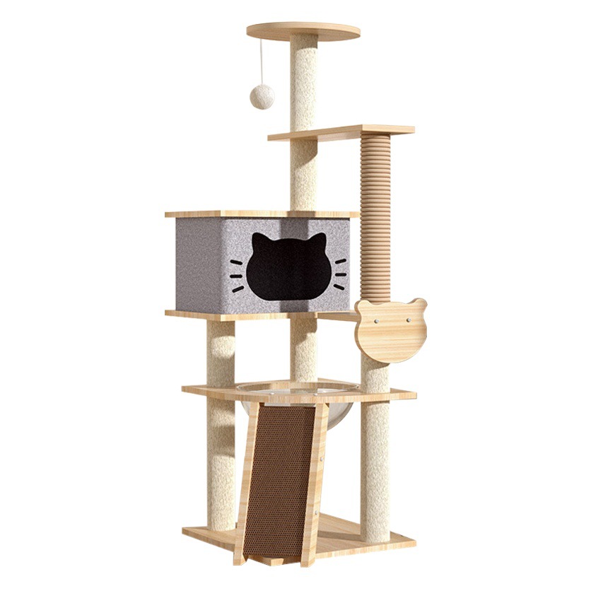 Nueva Venta caliente gato nido gato escalada Marco integrado gato estante gato Villa gato salto plataforma espacio cápsula cuatro estaciones universal para mascotas
