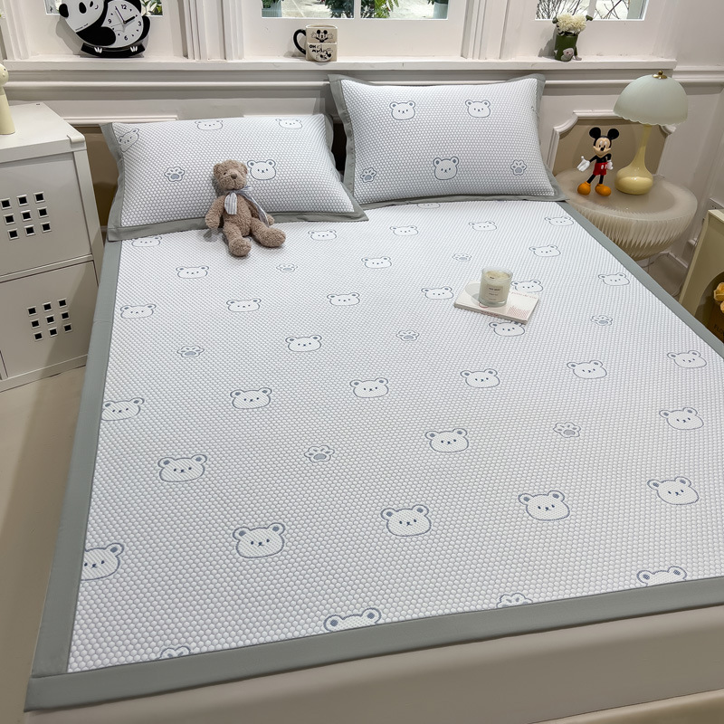 Class a Ice Doudou Cooling Mat Silky Cool Cartoon Flower Three-Dimensional Texture Machine Washable Soft Cooling Mat for Student Dormitory