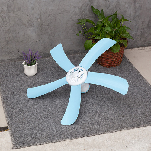 Five-leaf mini ceiling fan for student dormitory mosquito net, beautiful and quiet bed-mounted small fan, simple and small portable fan