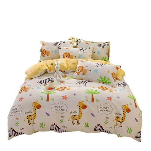 Pure Cotton Four-Piece Set 100% Pure Cotton Four-Piece Set All-Cotton Air Jet Bedspread Set Three-Piece Set Single or Double Student Dormitory