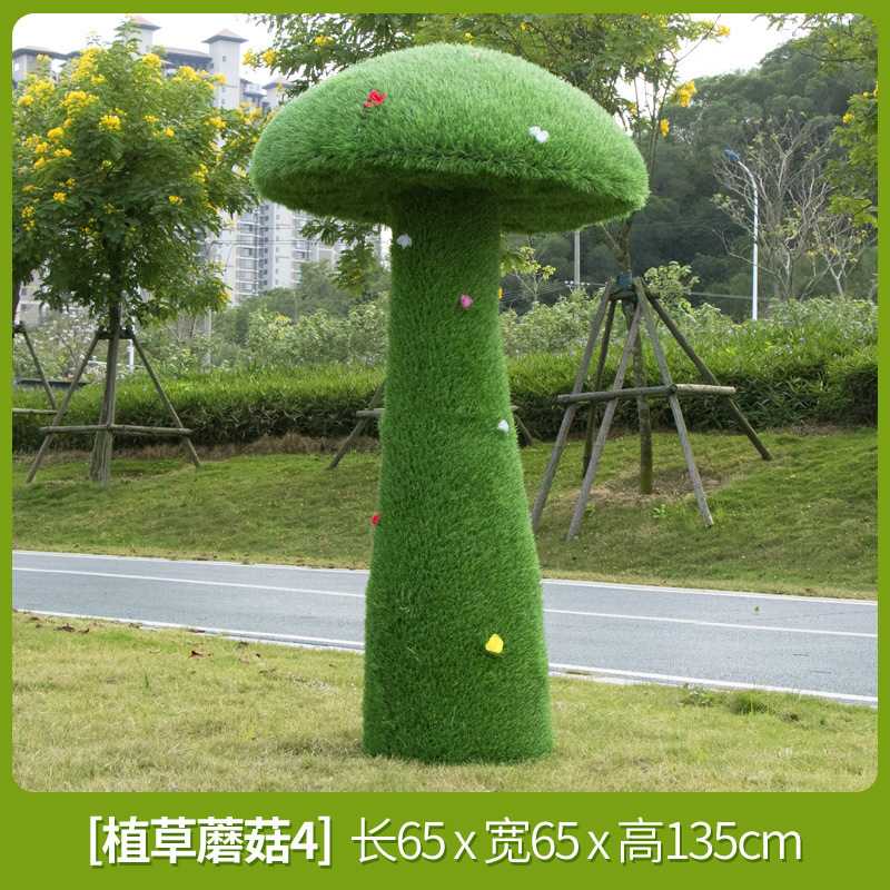 Parque Bosque Simulación Mushroom Escultura Decoración de jardín Patio Decoración de conejo Césped FRP Animales Escenografía