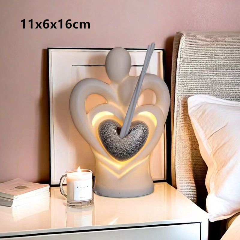Cerámica creativa LED luz de noche fragancia luz ambiental creativa amor romántico botella de aromaterapia con varilla volátil decoración del hogar