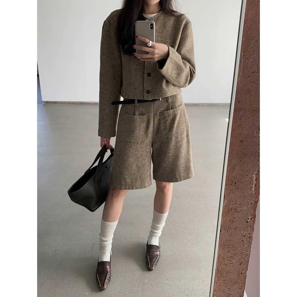 Yi En Ou inbyin ретро модные шерстяные брюки дети тонкие прямые брюки