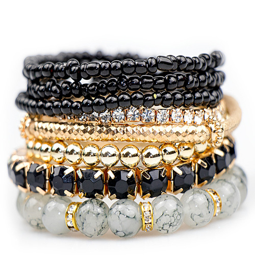 Factory direct supply multi-layer Bohemian bracelet cross-border best-selling trendy creative jewelry glass bead necklace wholesale