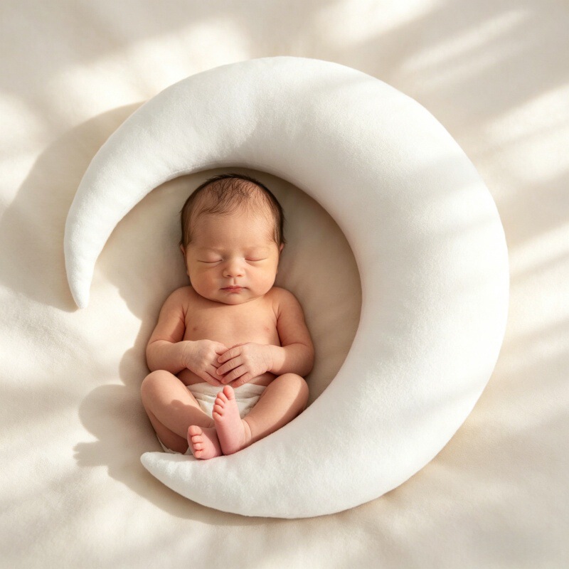 Newborn White Moon Pillow Photography Props, Baby 100-Day Photo Shoot, Photo Auxiliary Decorative Props Newborn White Moon Pillow Photography Props, Baby 100-Day Photo Shoot, Photo Auxiliary Decorative Props