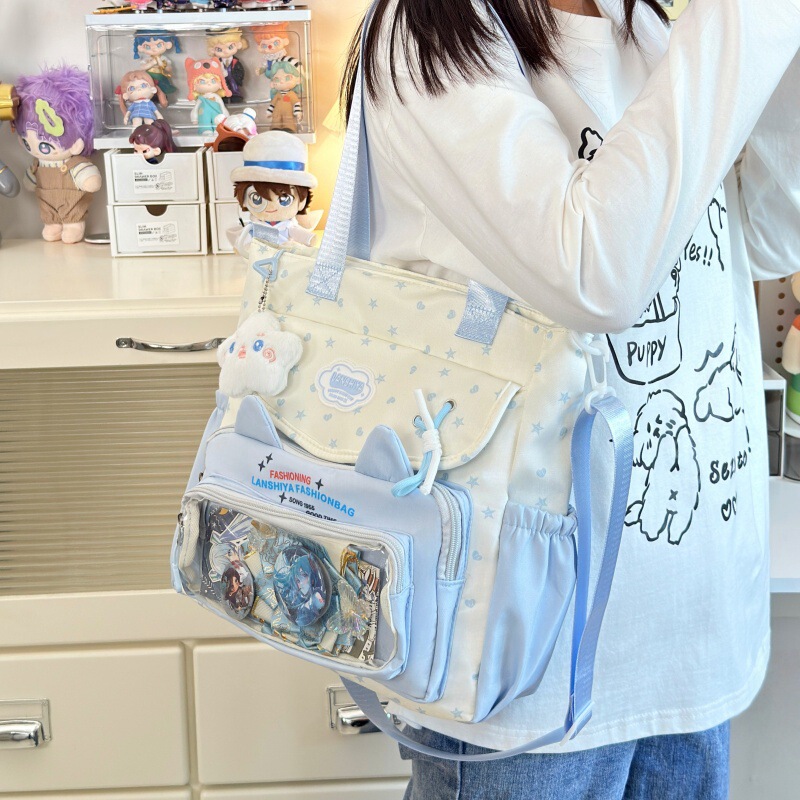 Korean-Style Cute Star Transparent Shoulder Bag, Anime-Style School Bag for Students Attending Classes, Wholesale Korean-Style Cute Star Transparent Shoulder Bag, Anime-Style School Bag for Students Attending Classes, Wholesale