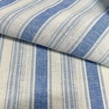 10支麻粘条纹面料 春夏女款麻粘平纹衬衫 连衣裙色织条纹梭织布
