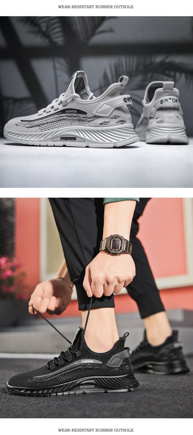 Coconut Summer Men's Casual Sports Lightweight Breathable Thin Flyknit Mesh Trendy Shoes For Men_vogvips.com