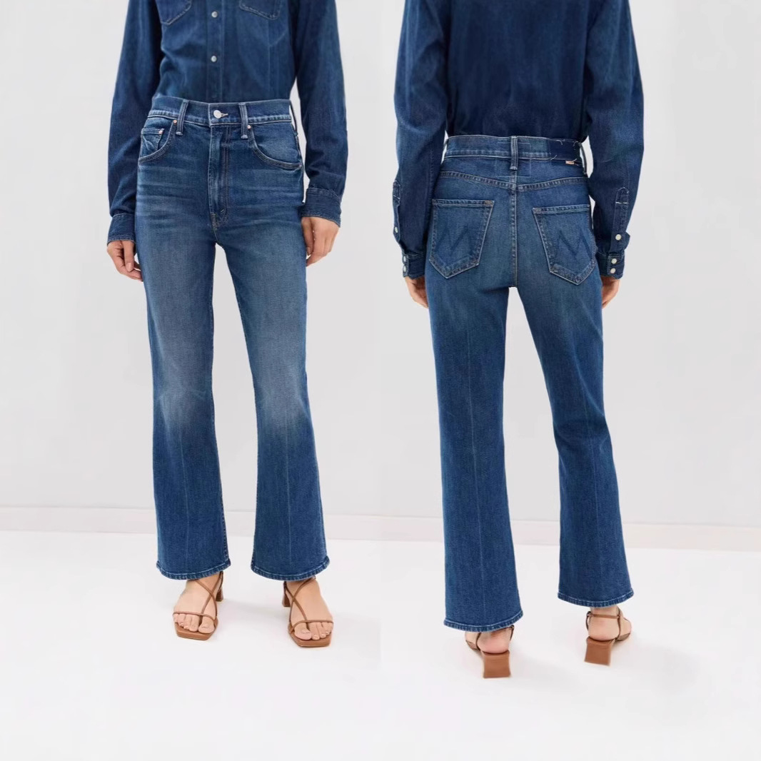 Early Spring 2025 New European and American MO Same Style High Waist Mid-line Micro-cut Jeans for Women