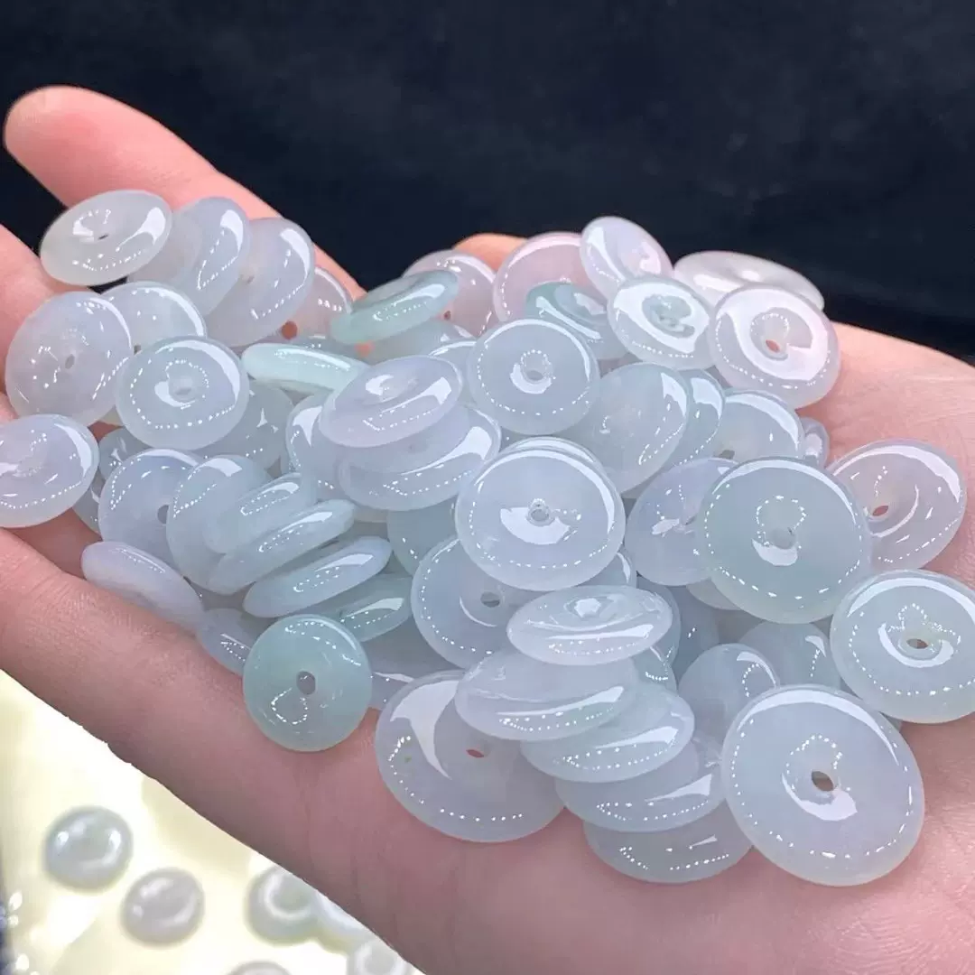 冰底小平安扣吊坠批发正品A货天然翡翠吊坠面包扣玉坠小扣子挂件