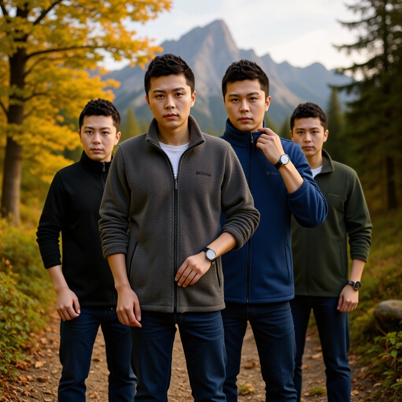 New Polar Fleece Jacket Men's Stand-Up Collar Zipper Fleece Jacket Autumn and Winter Large Size Thickeneded Warm High-End Outdoor Sweatshirt