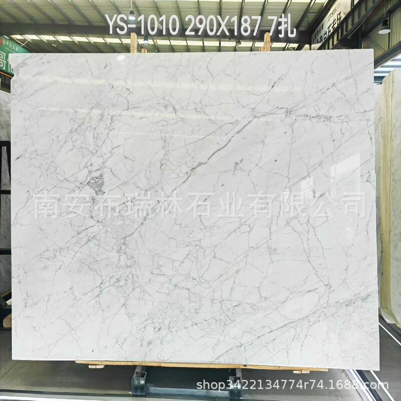 Italian Natural White Stone Carrara White Snowflake White Marble Hotel Wall and Floor Surfaces Bathroom Countertops Island Tops