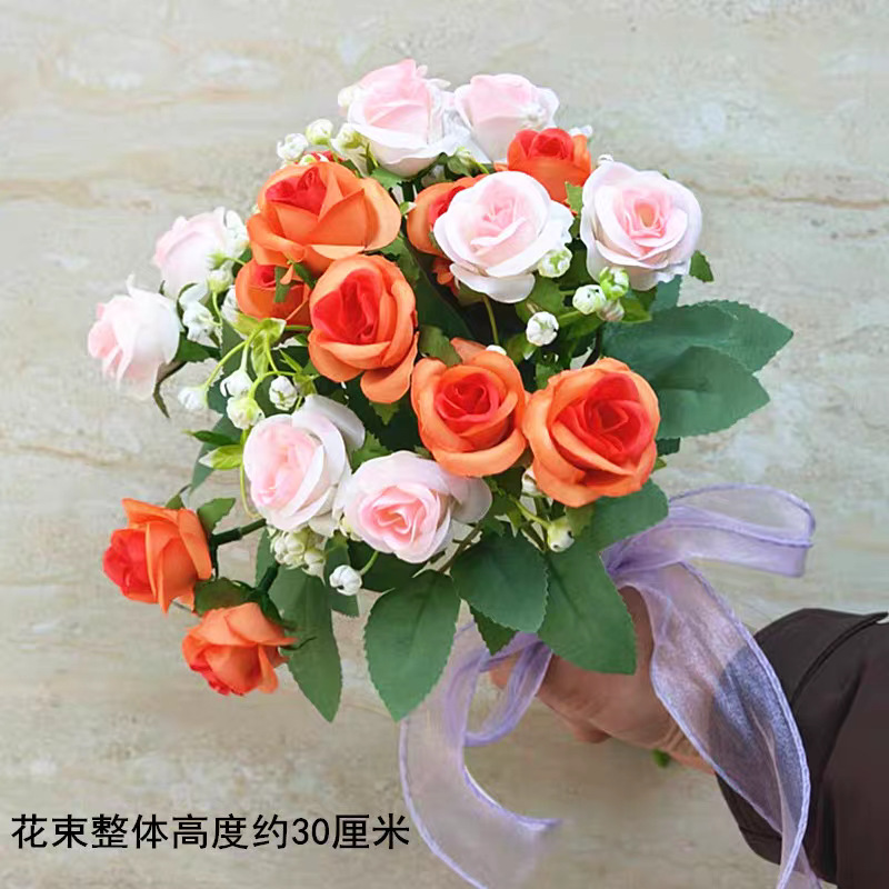 Reunión deportiva, actividades estudiantiles, baile, flores falsas coloridas, flores de plástico, flores de seda, baile, accesorios, ramo de simulación