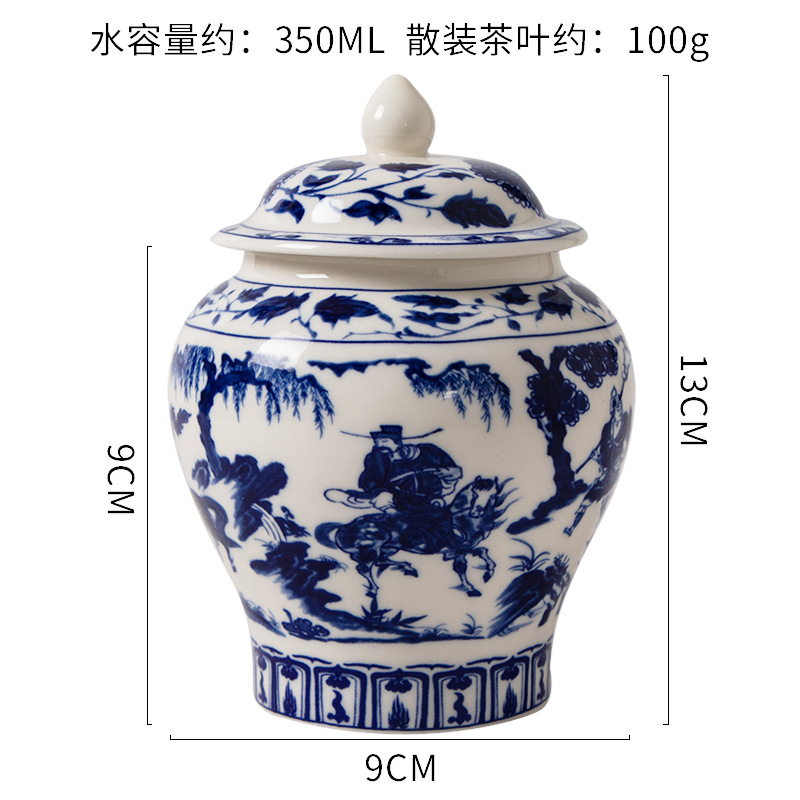 Jarra de té celadón tarro general hogar medio retro sellado cerámica caramelo té verde pu'er té tarro de almacenamiento al por mayor